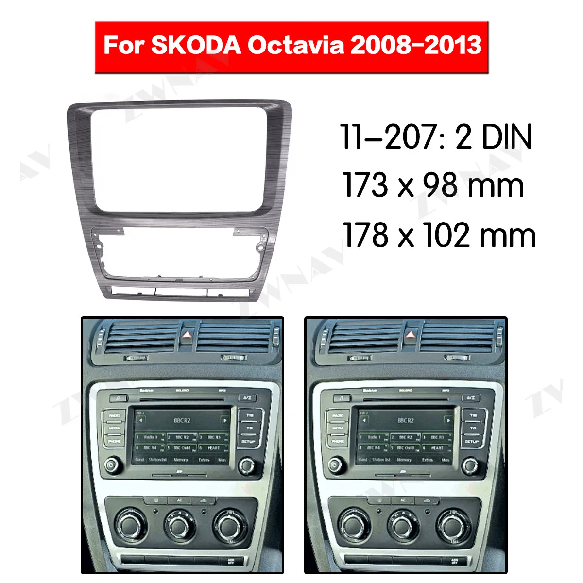 Радио для SKODA Octavia 2008-2013 кронштейн dvd плеер фасции стерео радио установка тире