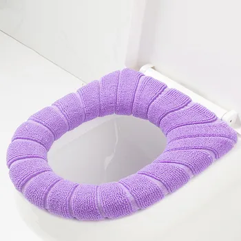 

Solid Color Toilet Seat Cushion Suede Toilet Cover Plastic Ring Toliet Seat Cushion Cover Breathable In Summer Toilet Washers