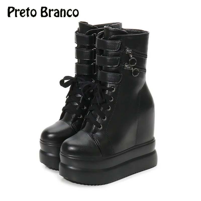 

PRETO BRANCO Fashion Ultra-Light and Thick-Bottom Shoes Autumn Winter Sexy Night Club High School Cylinder Boots ZYW-188-5