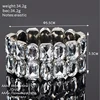 Hot Fashion more color big Crystal Rhinestone Wedding Bridal elasticity Bracelet Bangle Bling Wristband Women Jewelry B034 6