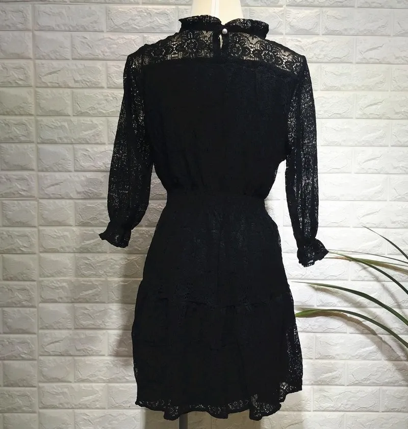 Милое корейское винтажное милое праздничное платье vestidos, Летнее мини-платье, кружевное женское платье, женская одежда