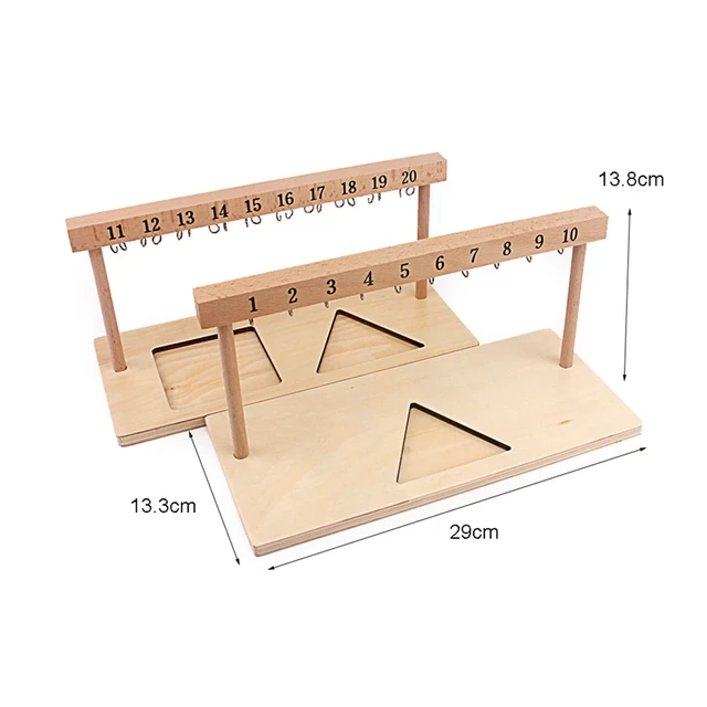 Montessori Teaching Math Toys Digitals Numbers 1-20 Hanger And Color Beads Stairs for Ten Board Preschool School Training Toys 6