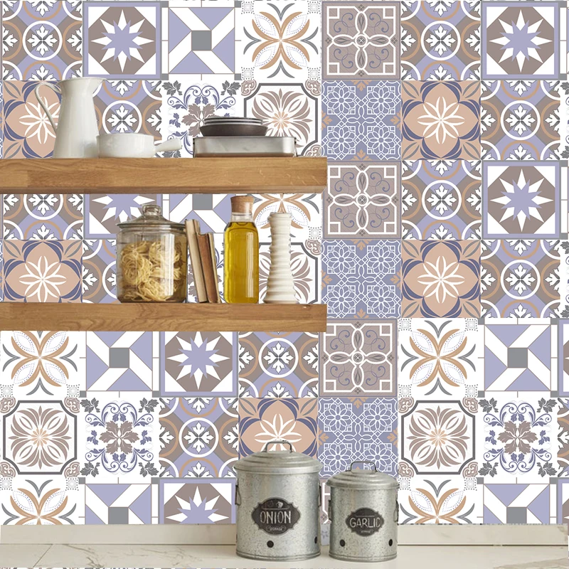 Марокканская ретро наклейка на плитку ПВХ водонепроницаемая мозаичная