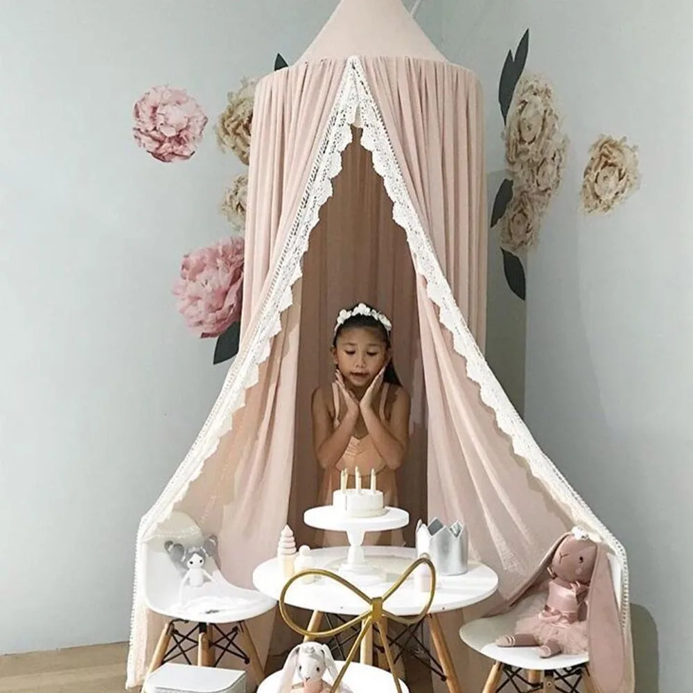 Bed Curtain for Babies Princes Round Canopy with Lace Kids Room Tent Bedcover Bedding Curtain for Babies Christmas Gift HM0094 Bed Curtain for Babies Princes Round Canopy with Lace Kids Room Tent Bedcover Bedding Curtain for Babies Christmas Gift HM0094