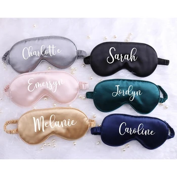 

Personalized Imitated Silk Sleep Eye Mask Custom Name Shading Sleep Eye Mask Rest Blindfold Wedding Party Favors Gift