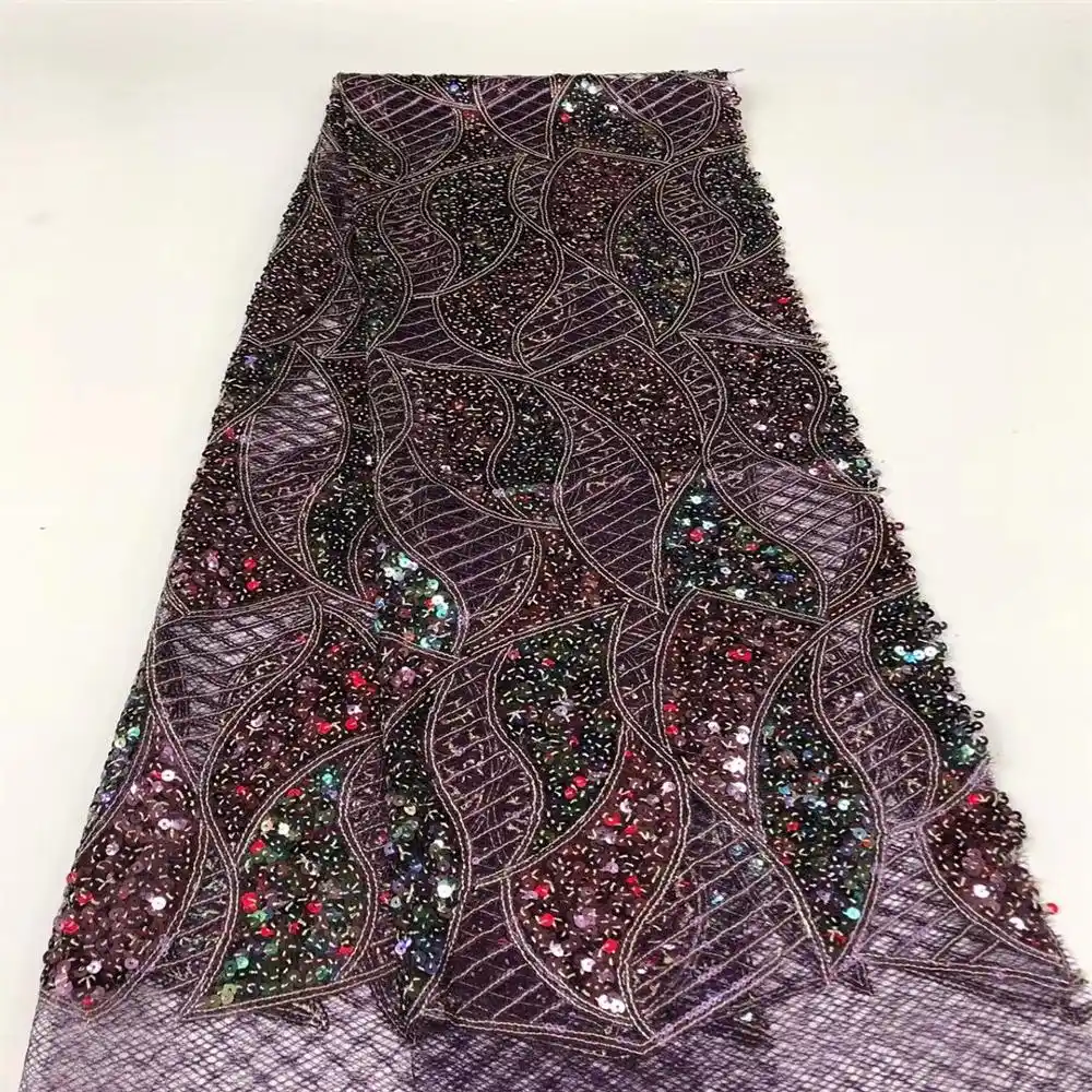 Red with black African Lace Fabric Tulle African French Lace 5 yardslot for african party dress