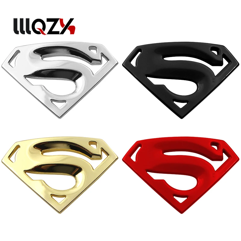 1 PCS products 3D 3M chrome emblem Cool Funny Car-styling car stickers Auto logo Superman badge metal Motorcycle Car accessories
