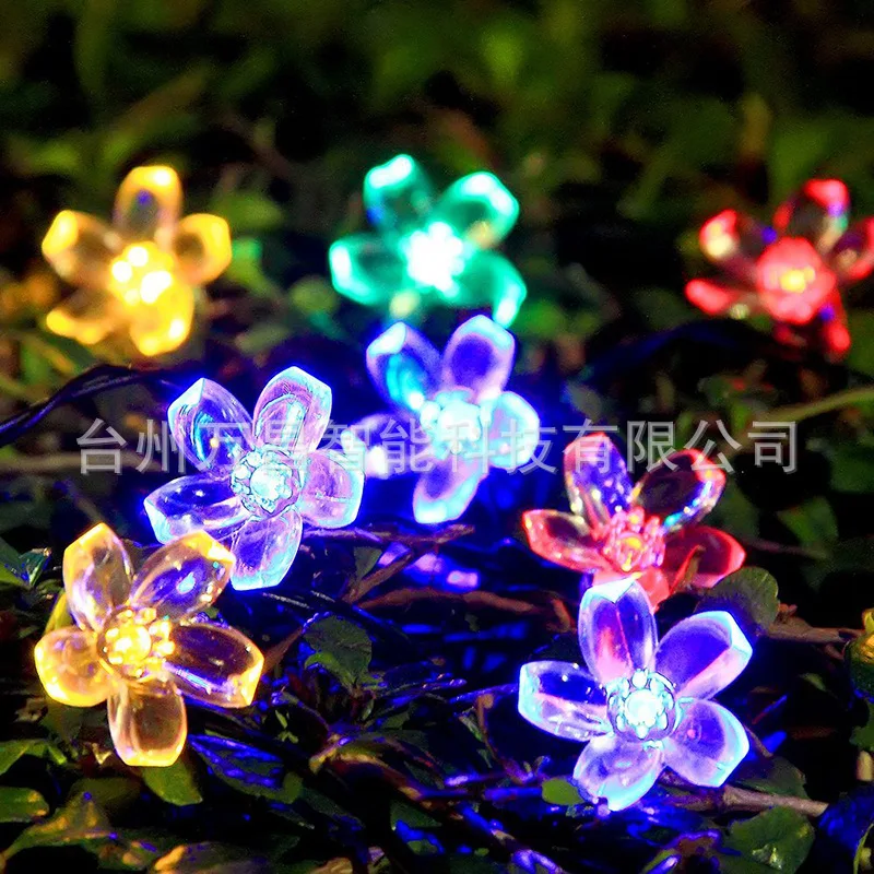 

Outdoor Waterproof Courtyard Decoration Lamp Peach Blossom Solar-powered String Lights LED Holiday Lights Lighting Chain Festive
