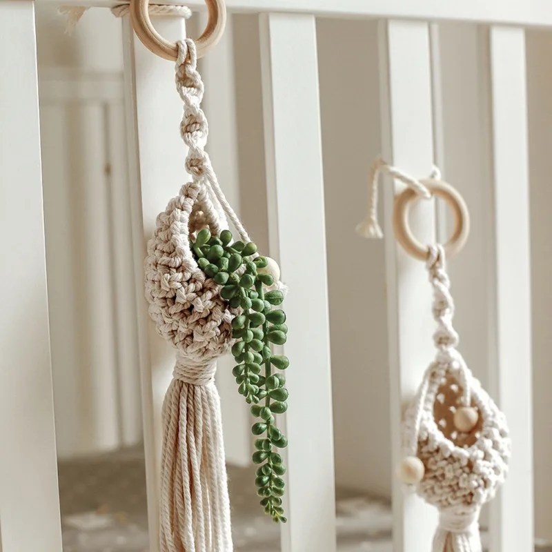 Flower Pot Hanger Handmade Macrame Plant Home Wall Decoration Countyard Garden Hanging Basket Accessories | Дом и сад