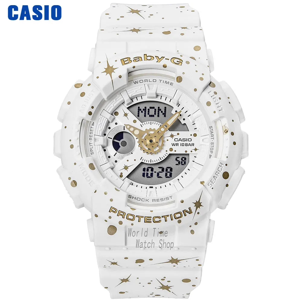 Часы Casio BABY-G Женские кварцевые спортивные часы мода рестинг на открытом воздухе спортивные двойные водонепроницаемые baby g Часы BA-110 BA-111 - Цвет: BA110ST7A-1