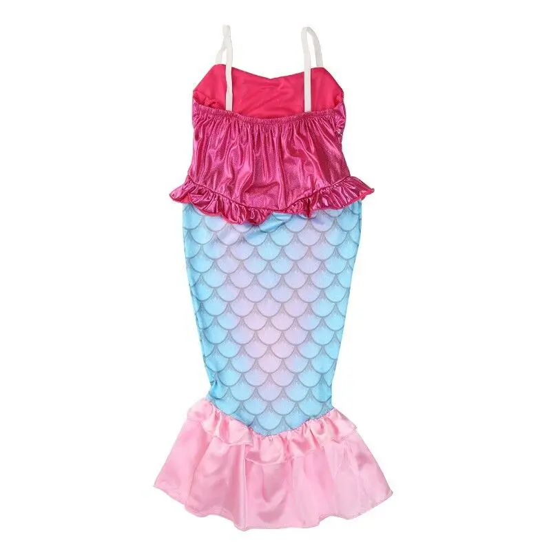 Детское платье русалки для маленьких девочек длинные макси платья Ариэль карнавальный костюм принцессы нарядное детское платье