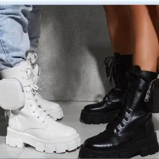 

Autumn and winter 2020 thick foot bag boots leather muffin women's short boots handsome motorcycle boots single boots