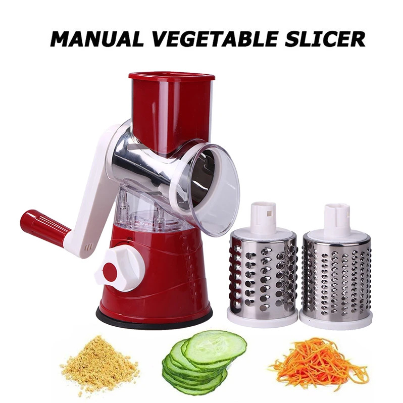 Manual Fruit Vegetable Round Slicer Shredder Carrot Cutter Cheese Grater  new 
