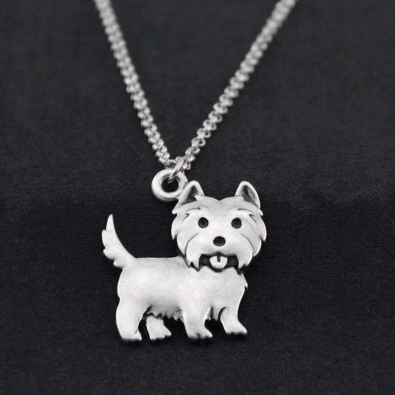 Fei Ye Paws, женское ожерелье, Westie, подвески, Boho, медные, металлические, собачьи подвески, ожерелье s, длинная цепочка из нержавеющей стали, ожерелье для девочек