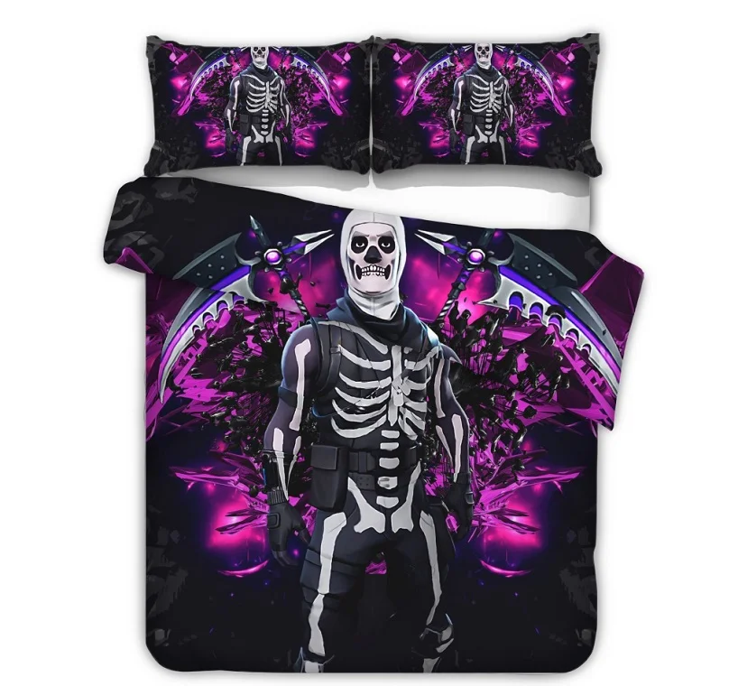 

fort skull night game twin king queen full double bedspread pillowcase duvet cover set bedding set