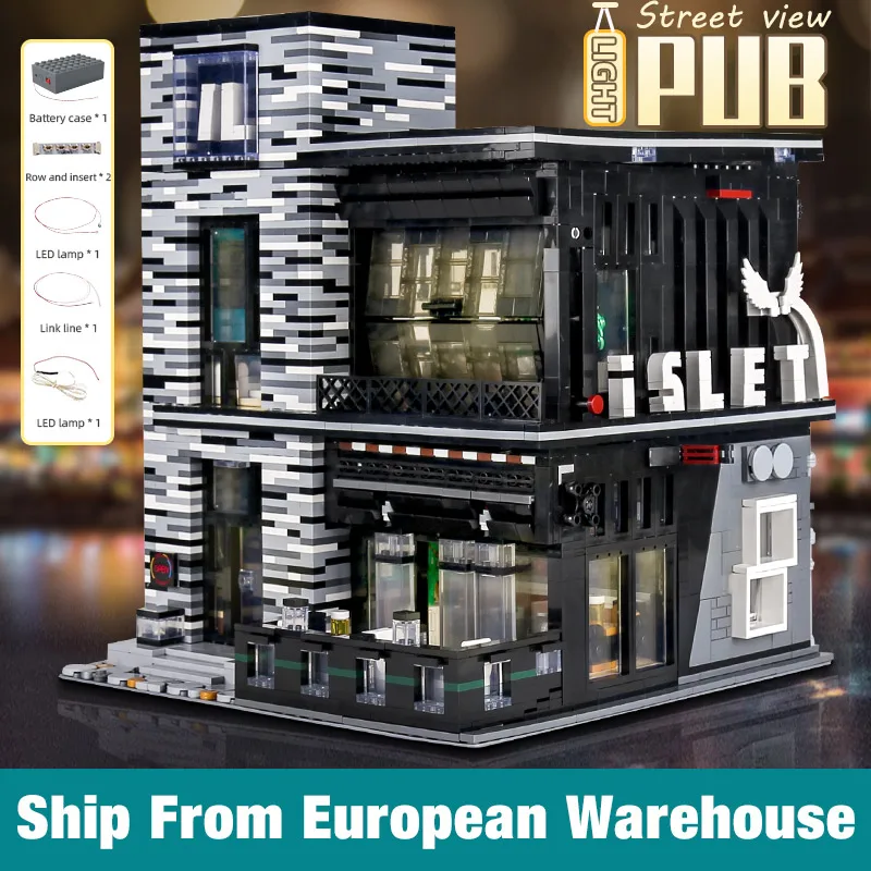 Молд KING 16042 конструктор уличный вид MOC паб и ресторан модульные модели наборы