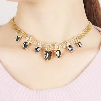 

Timeless Wonder Glam Crystal Stone Pave Snake Chain Statement Necklace Women Jewelry Gothic Brand Boho Gown Top Designer 3326