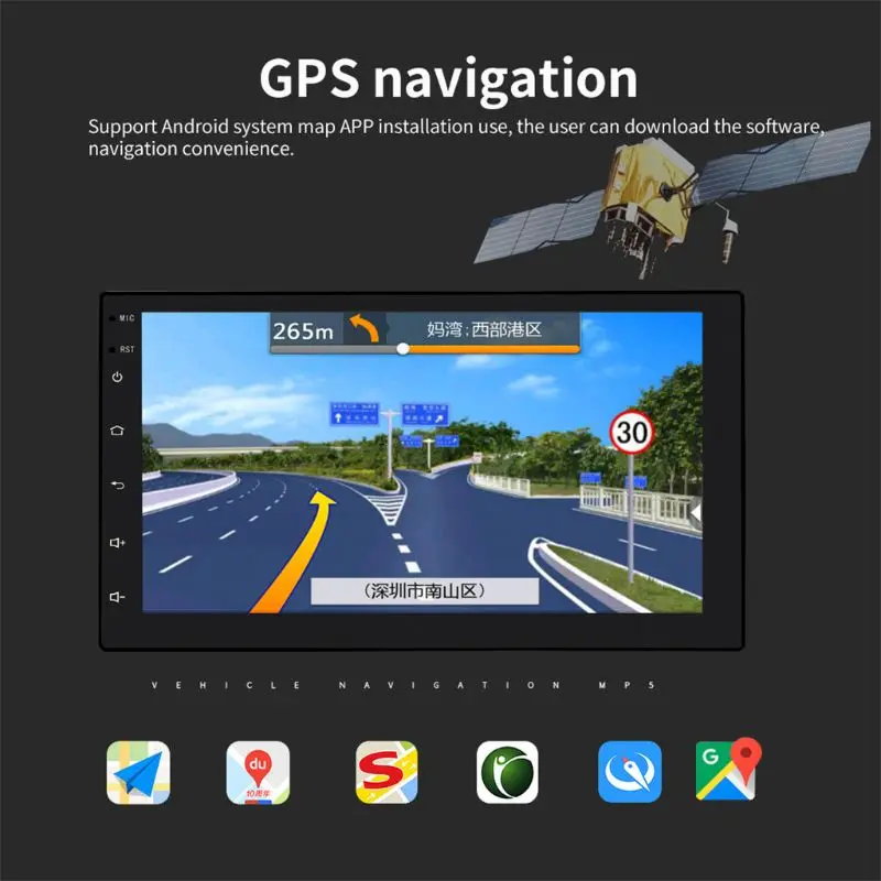 Автомобильный gps-навигатор стерео-двойной Din Android головное устройство с Bluetooth 7 дюймов