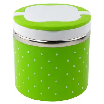 

1Layers Thermal Bento Lunch Box Thermos For Food Stainless Steel Insulation Storage food Container Dinnerware Sets Green