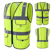 Adult Reflective Safety Vest with Zipper and Stripes