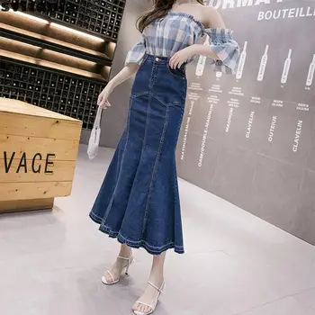 

Svitania New Ruffles Skirt For Woman Long Skirt Jean Skirts For Ladies Ankle-length Wrap Skirt