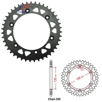 

Motorcycle Rear Sprocket 520 38T 41T 42T 43T 44T 45T 46T for Husqvarna 630 450 510 610 SM 450 630 SMR 410 610 TE 630 SMS 450 RR