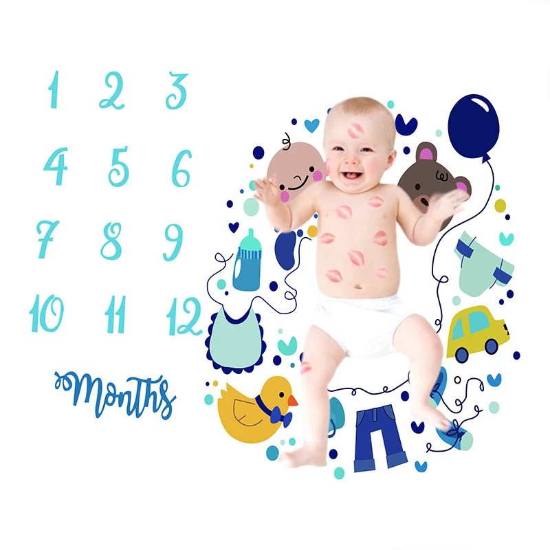 Bebé recién nacido foto de acontecimiento mensual Fondo manta infantil chico accesorios pañal fotografía Mat accesorios paño