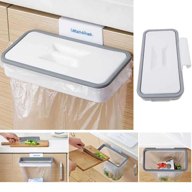 

Square Garbage Bag Holder Cabinet Trash Rack Trash Bag Holder Kitchen Garbage Bag Cupboard Door Back Hanging Drawer Storage Rack