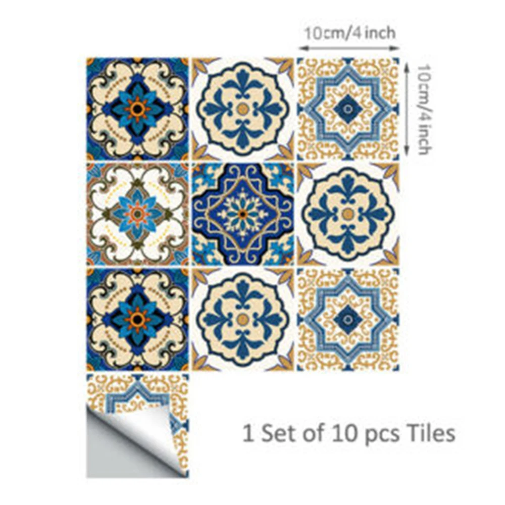 10 шт. синяя Марокканская ванная комната кухонная стена для лестницы и пола плитка