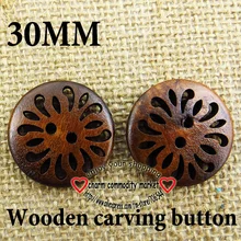 15 шт. 30 мм Цветок кнопка бренд живопись деревянные пуговицы для шитья декоративная одежда Сапоги Пальто аксессуары MCB-635