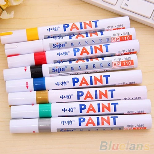 

12 Color Waterproof Marker Pen Car Tyre Tire Tread CD-Metal Permanent Paint Marker Graffti Oily Marker Macador Caneta Stationery