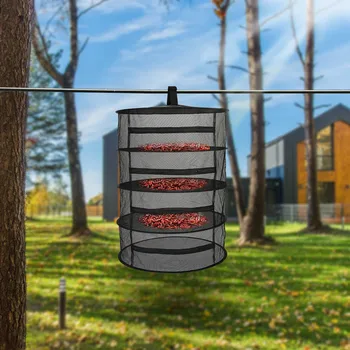 

4/6 Layers Herb Drying Net Folding Fishing Net Hanging Basket Foldable Dry Rack Bag Mesh Dryer For Herbs Flowers Plants Buds