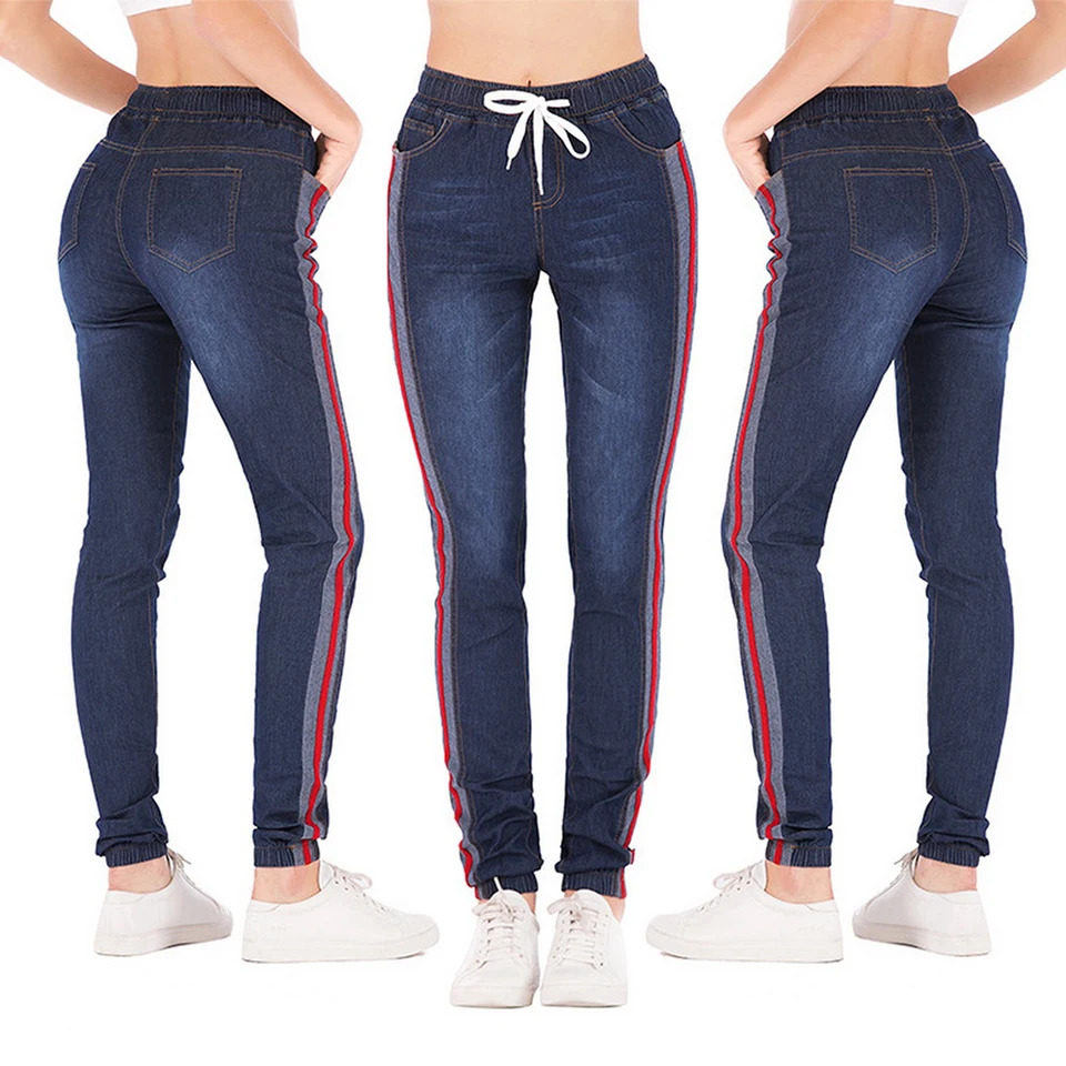 striped womens jeans