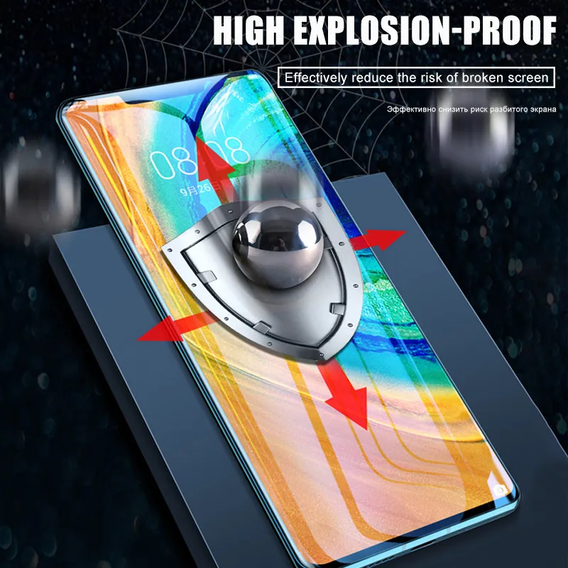 1-3Pcs 100D Full Cover Hydrogel Film For Huawei P30 Lite P20 P10 Pro Protector Film For Huawei Mate 30 Pro 20 10 Lite No Glass