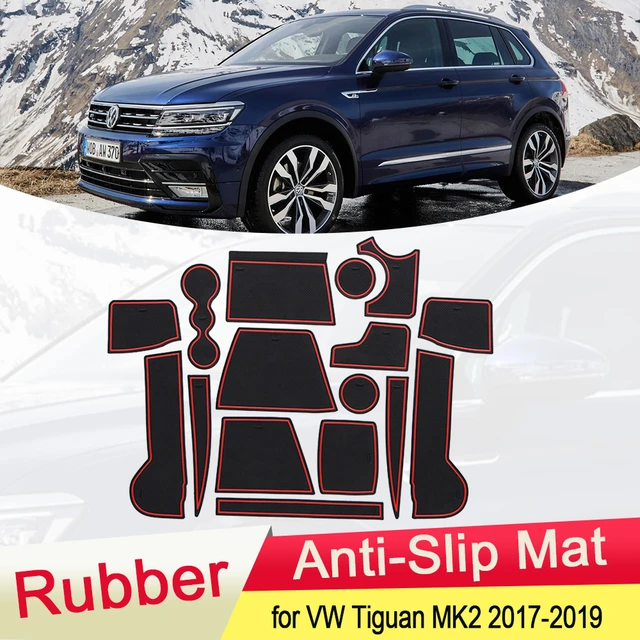 Für VW Volkswagen Tiguan MK2 2017 2018 2019 Gummi Anti-rutsch-matte Tür Nut  Tasse pad Tor slot Bahn innen Auto Zubehör - AliExpress