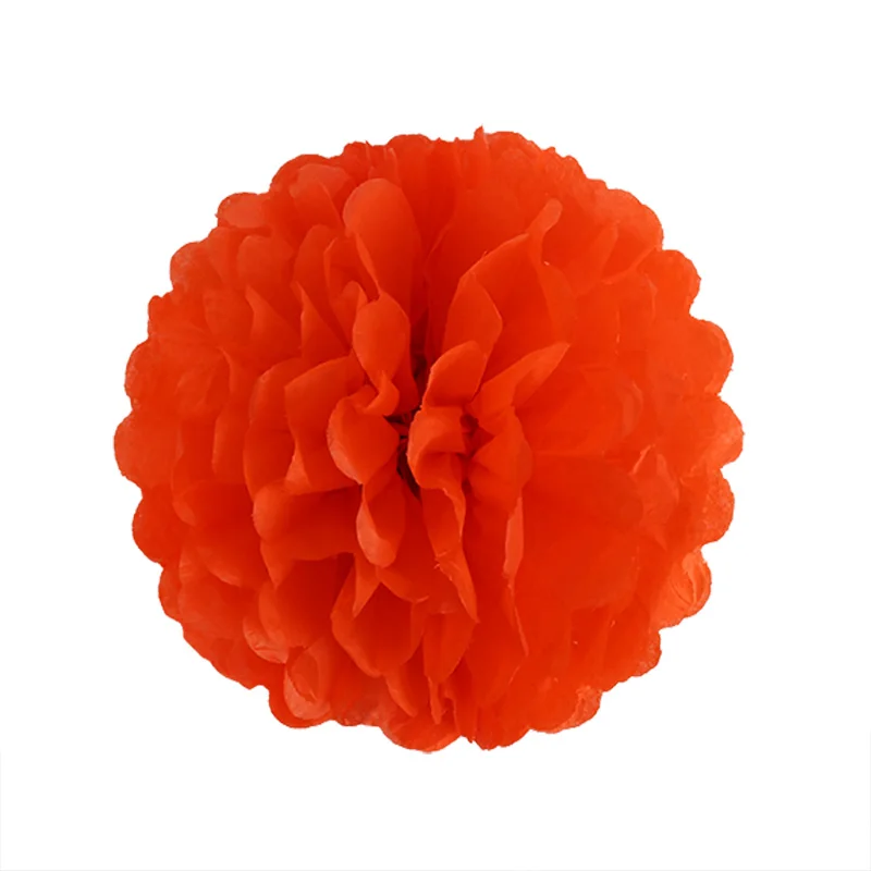 5 шт 20 см помпоны из оберточной бумаги цветок свадебное украшение гирлянды DIY букет из бумажных цветов Baby Shower День рождения украшения - Цвет: drak orange