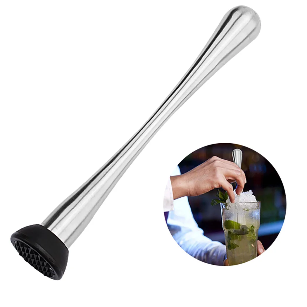 Cocktail Muddler Stainless Steel Multi-purpose Mojito Muddler Drink Wine Mixing Stick Cocktail Shaker