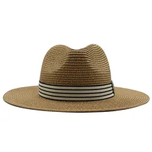 Panama kapelusz letnie kapelusze przeciwsłoneczne dla kobiet mężczyzna plażowy kapelusz słomkowy dla mężczyzn ochrona UV Jazz Fedora chapeau femme tanie i dobre opinie oZyc Dla dorosłych Słomy Unisex Sun kapelusze f3085 Na co dzień Stałe 56-60cm Panama Hat sun hat summer hat
