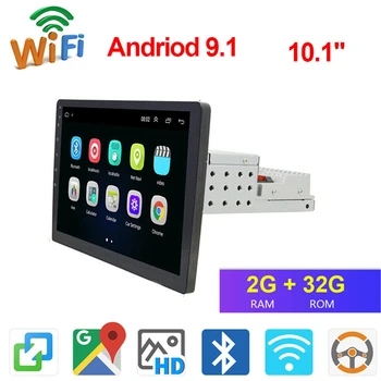

Android 9.1 Car Radio 10.1 Inch 1 Din Auto Multimedia Player Autoradio Navigation GPS FM BT USB Single Din Car Stereo Universal