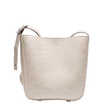

Retro Crocodile pattern bag Large capacity bucket bag for women 2020 new fashion handbags female fashion Shoulder Messenger bag