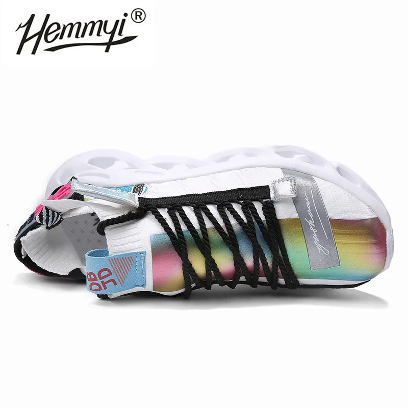 Hemmyi/Мужская обувь; сезон весна-осень; трехцветные Повседневные Легкие дышащие мужские кроссовки с кружевом; большие размеры 39-46; поддержка прямой доставки