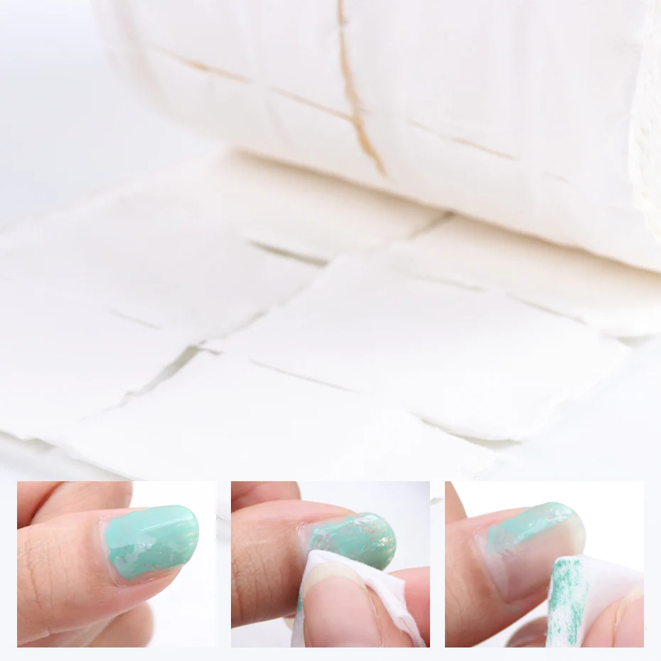 500pcsroll Nail Polish Remover Cotton Wipes for UV Gel Manicure Lint-free Cleaning Pads Paper Pedicure Napkins Nail Tools 2