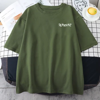 Creative Words Serious Printed Female T Shirtsimple S-Xxxl T-Shirts Retro Breathable Short Sleeved Comfortable Tshirts Women