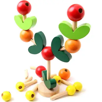 

Kuulee Children Toy Simulation Fruit Tree Wooden Building Blocks Educational Puzzle Toy