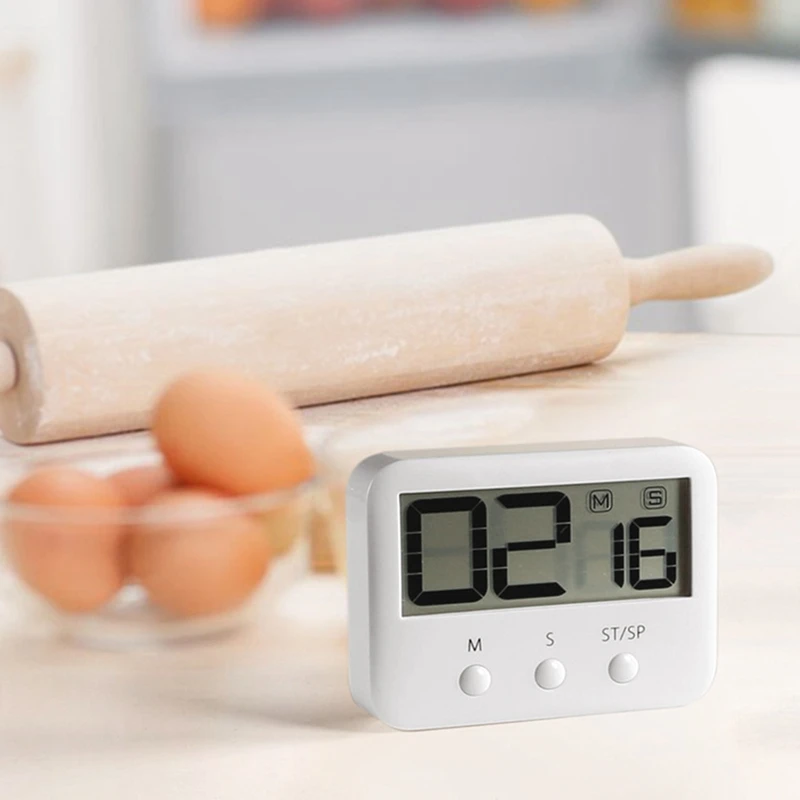Kitchen Timer,Digital Kitchen Timer Magnetic Countdown Stopwatch Timer with Loud Alarm, Big Digit, Back Stand, Hanging Hole for