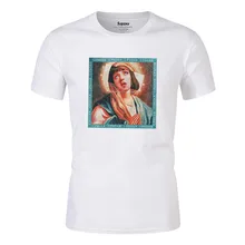 2019 Virgin Mary Men's T-Shirts Summer Hip Hop Tees Printed Short Sleeve Tshirts Boy Casual Loose Tops Tees 2019 Virgin Mary Men's T-Shirts Summer Hip Hop Tees Printed Short Sleeve Tshirts Boy Casual Loose Tops Tees