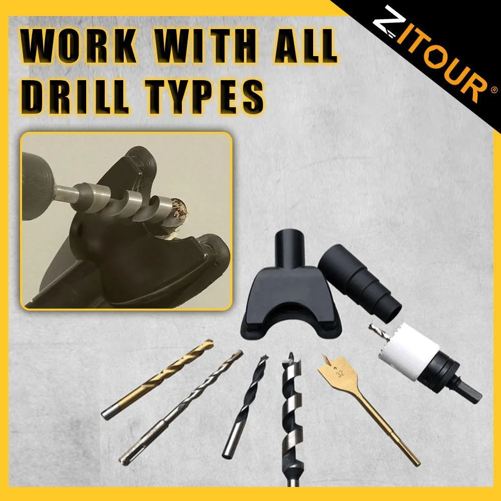 Zezzo&reg; Hands-Free Dust Collector Universial Electric Drill Dust Suction Collector 8lbs Dustproof Device Woodworking Tool drill dust cover tweezer tool dust cover drill dust collector