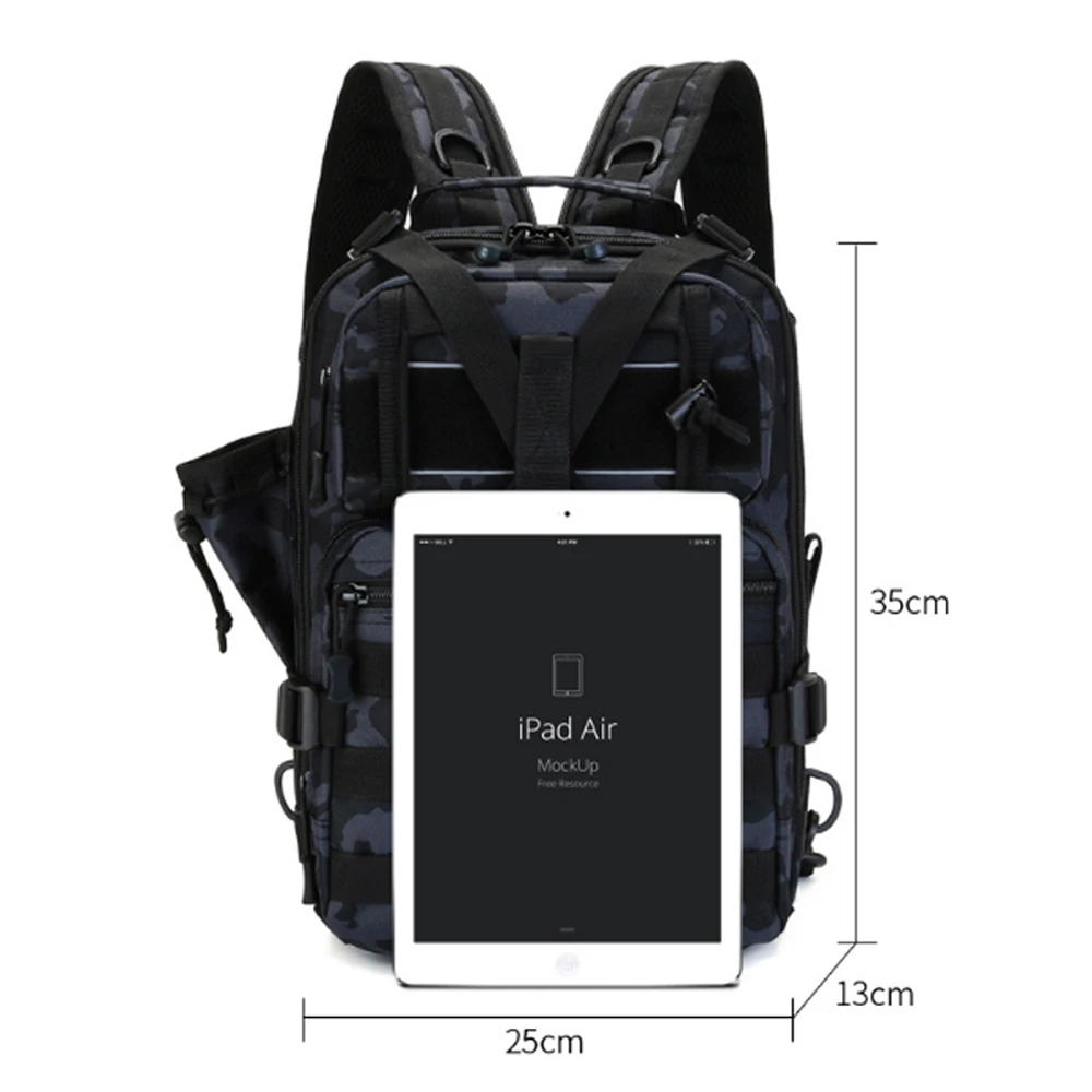 Fishing Sling Backpack Camping Bag Outdoor Travel Bags For Men Military Tactical Molle Army Hiking Trekking Assualt Bag XA249A