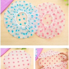 1PC Wave Point Shower Cap Waterproof Thicken High Quality Hair Salon Elastic For Women Bath Hat Bathroom Products Color Random