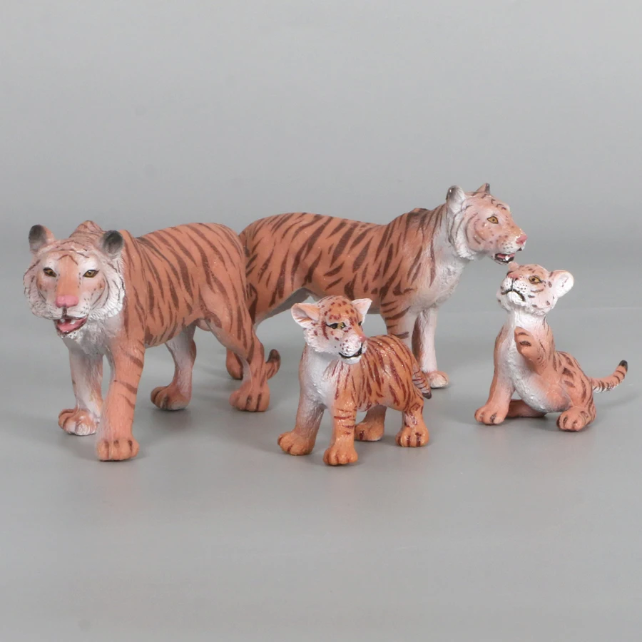 Realistic Wild Forest Animals King Lion Tiger Leopard Action Figures Figurines Collection For Children Education Toy Gift